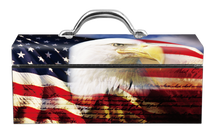 Load image into Gallery viewer, American Flag Eagle Portrat Steel Box