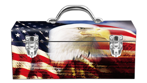 American Flag Eagle Portrat Steel Box