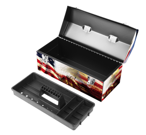 American Flag Eagle Portrat Steel Box