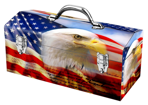 American Flag Eagle Portrat Steel Box